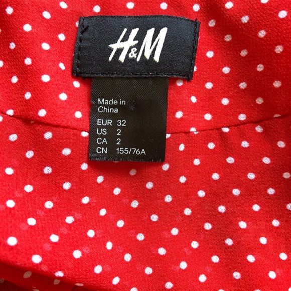 H&M Casual Dress pleats Polka Dot Print Size: 2 - Picture 7 of 12